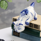 Сувенир "Кошка Соня свисающая", гжель, фарфор, 8х16 см - Фото 1