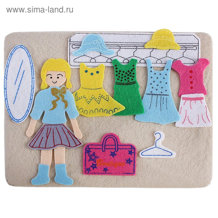 Панно из войлока "Аня модница" - Фото 1