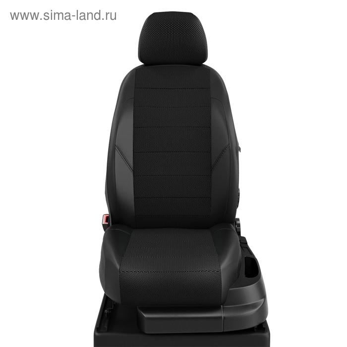 Авточехлы для Chevrolet Lanos с 2002-2009 г., седан, жаккард, экокожа, цвет готика, чёрный - Фото 1