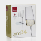 Набор бокалов для шампанского Lord, 340 мл, хрустальное стекло, 6 шт - фото 4268964