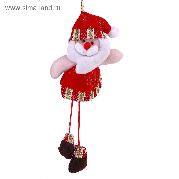 мягкая полосатик 22 см дед мороз - Фото 1