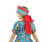 Русский народный костюм "Сказочные цветы", платье, головной убор, р-р 36, рост 134-140 см, цвет голубой - Фото 4