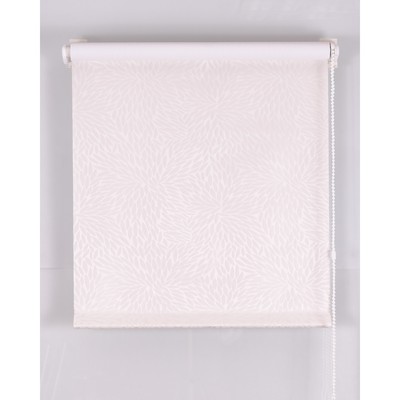 Рулонная штора Blackout, размер 100х160 см, имитация жаккарда «подсолнух», цвет белый