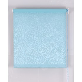 Рулонная штора Blackout, размер 100х160 см, имитация жаккарда «подсолнух», цвет голубой
