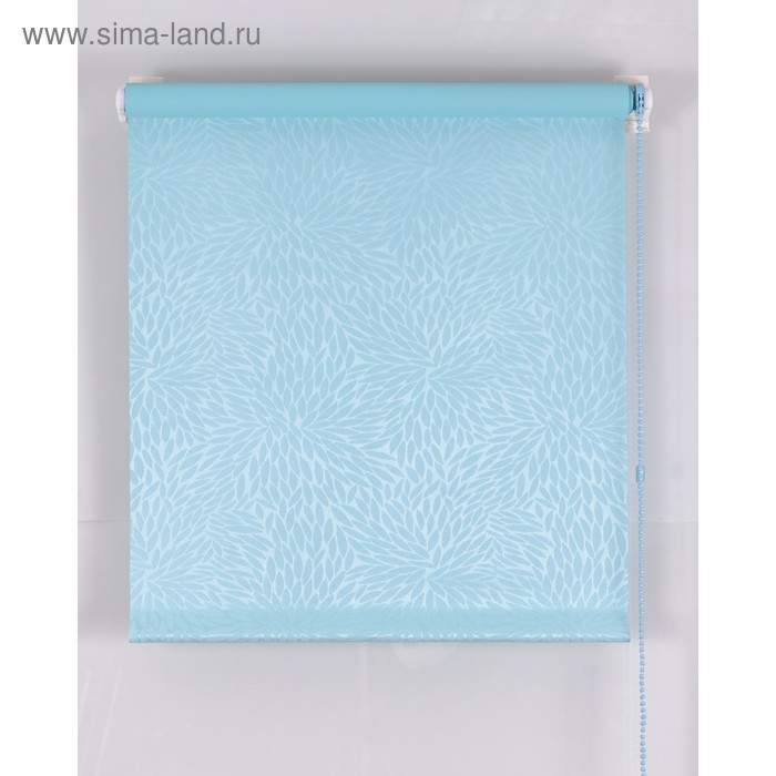 Рулонная штора Blackout, размер 80х160 см, имитация жаккарда «подсолнух», цвет голубой - Фото 1