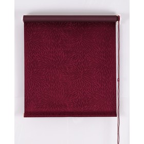 Рулонная штора Blackout, размер 200х160 см, имитация жаккарда «подсолнух», цвет красное вино