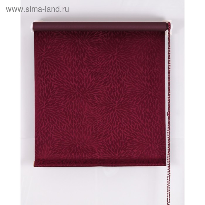 Рулонная штора Blackout, размер 120х160 см, имитация жаккарда «подсолнух», цвет красное вино - Фото 1