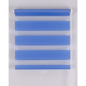 Рулонная штора «День и Ночь», размер 80х160 см, цвет синий