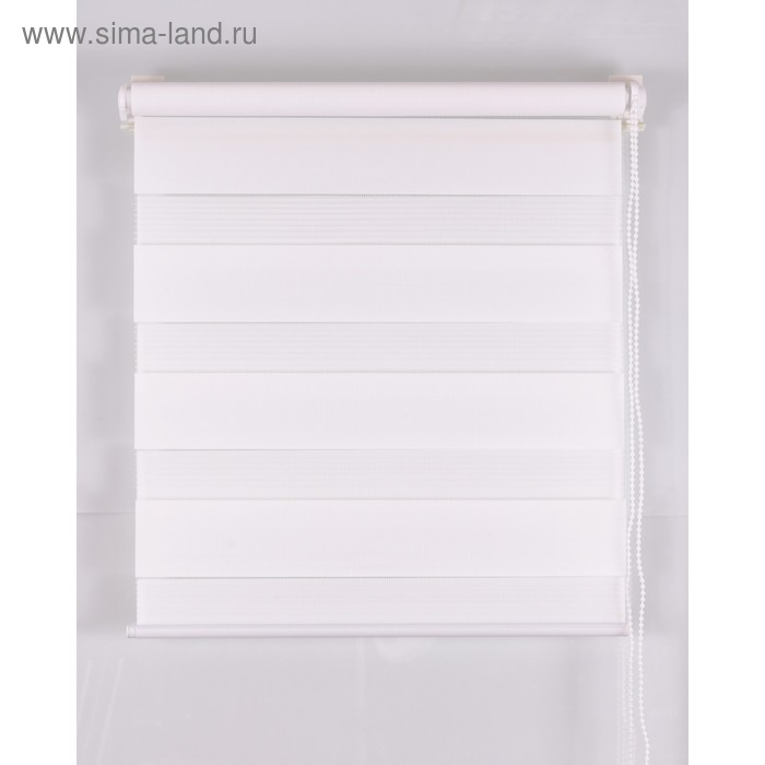 Рулонная штора «День и Ночь», размер 75×160 см, цвет белый - Фото 1