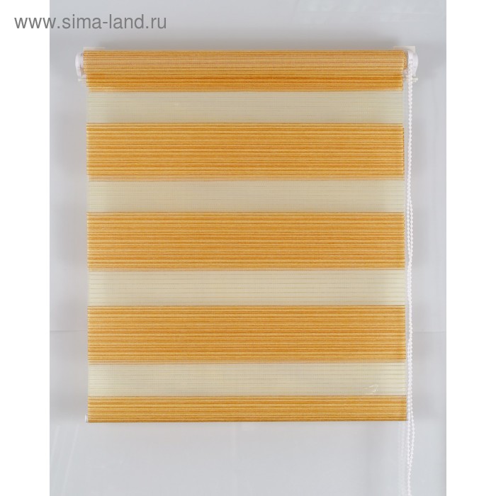 Рулонная штора «Зебра», размер 140х160 см, цвет жёлтый - Фото 1