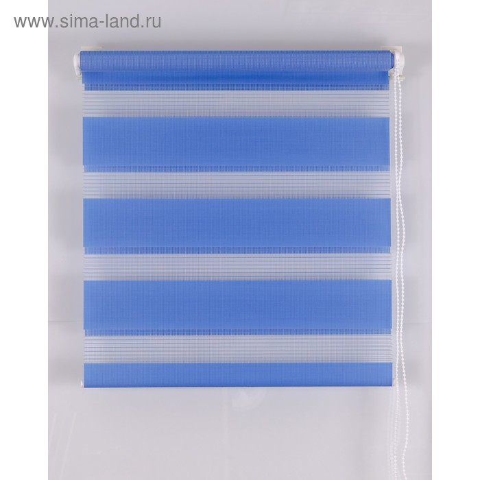 Рулонная штора «День и Ночь», размер 70×160 см, цвет синий - Фото 1