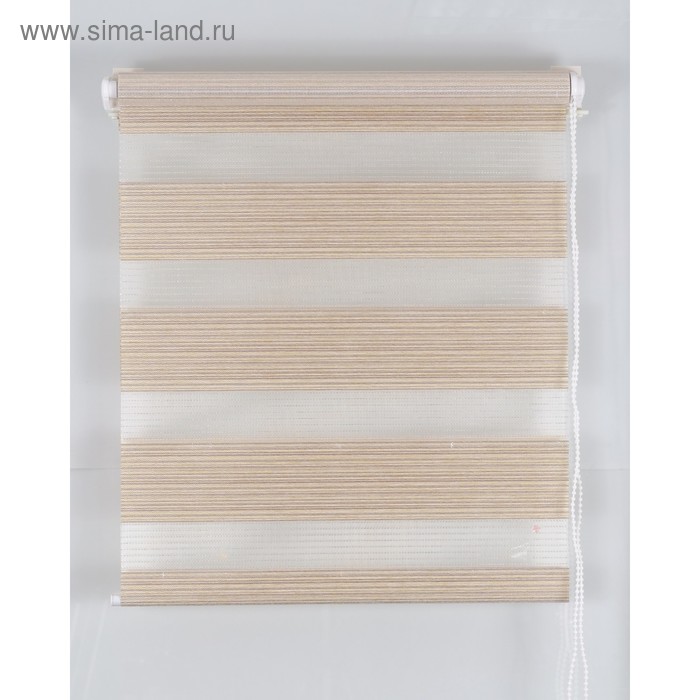 Рулонная штора «Зебра», размер 180х160 см, цвет светло-жёлтый - Фото 1