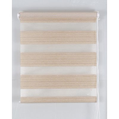 Рулонная штора «Зебра», 40×160 см, светло-жёлтая