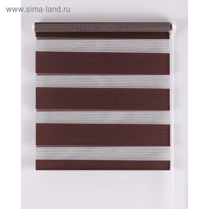 Рулонная штора «День и Ночь», размер 120×160 см, цвет шоколад - Фото 1