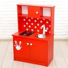 Игровая мебель «Детская кухня «Зайка», цвет красный - фото 8790930