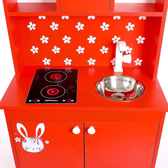 Игровая мебель «Детская кухня «Зайка», цвет красный - фото 1908446789