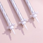 Свечи в торт «Спираль», 6 см, серебряные, набор 10 штук - Фото 4