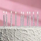 Свечи в торт "Спираль", 6 см, серебряные, набор 10 штук - Фото 6