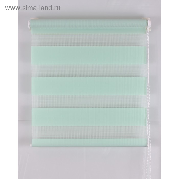 Рулонная штора «День и Ночь», размер 45×160 см, цвет светло-зелёный - Фото 1