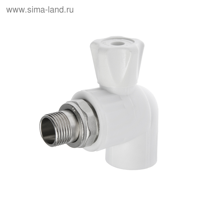 Кран шаровой для радиатора VALFEX, полипропиленовый, угловой, 25×1/2" - Фото 1