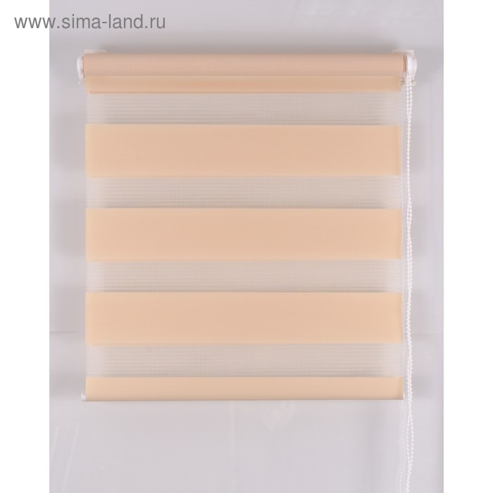 Рулонная штора «День и Ночь», размер 65×160 см, цвет персик - Фото 1