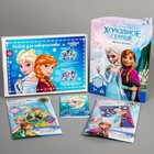 Набор аппликаций, 4 предмета: 2 аппликации, блокнот, игра, Холодное сердце - Фото 1