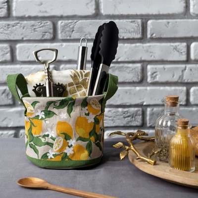 Текстильная корзинка "Лимоны" 14х12см