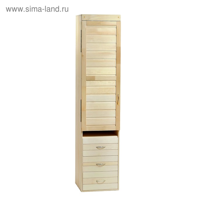 Шкаф из липы с 3мя ящиками, 50×44×200 см - Фото 1