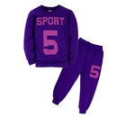 Спортивный костюм для девочки, цвет фиолетовый, рост 104 см - Фото 6