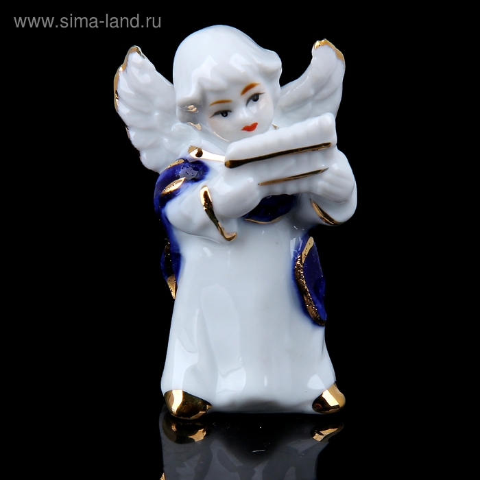 Сувенир керамика "Ангелочек с флейтой" 8х5х3 см - Фото 1