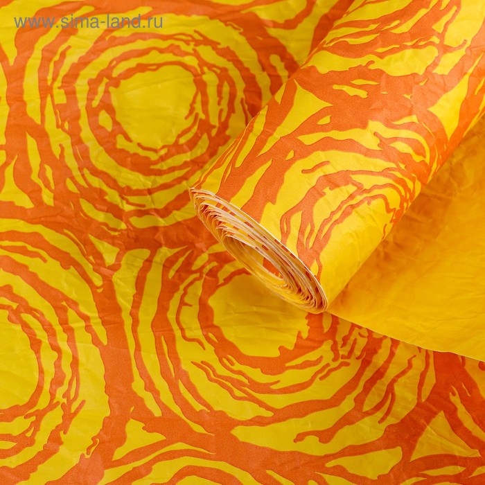 Бумага для декорирования. "Грандесс" Оранжевый/Жёлтый 0,7 х 5 м - Фото 1