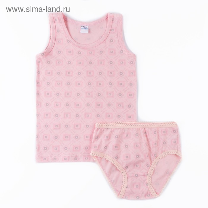 Комплект для девочки (майка, трусы) А.11185-2, цвет розовый, рост 104 - Фото 1
