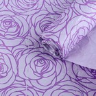 Бумага для декорирования "Цветы", сиреневый-фиолетовый, 0,7 х 5 м - Фото 1