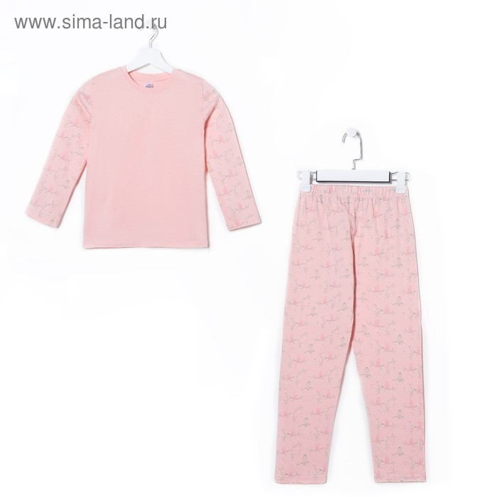 Пижама для девочки А.11173-1, цвет св.розовый, принт птички, рост 116 - Фото 1