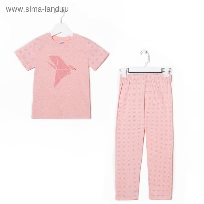 Пижама для девочки А.11189, цвет розовый, рост 128 - Фото 1