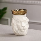 Копилка "Лев с короной", белая, керамика, 16 см, 1 сорт - фото 8791526