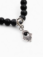 Браслет-оберег «Рука счастья Хамса», шунгит, чёрный с серебром, d=6 см - Фото 3