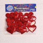 Сердечки декоративные, набор 20 шт., размер 1 шт: 3,5×2,5 см, цвет красный - фото 8449247