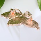 Брошь "Галиотис" бабочка со сложенными крылышками, цвет бело-зелёный в розовом золоте - Фото 2
