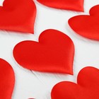 Сердечки декоративные, набор 12 шт., размер 1 шт: 6,5×5 см, цвет красный - фото 8449254
