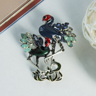 Брошь «Фламинго» семья, цветная в черненом серебре - Фото 1