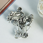 Брошь «Фламинго» семья, цветная в черненом серебре - Фото 2