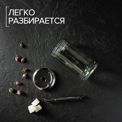Сахарница «Глюкоза», 350 мл, 7.5×17 см, с дозатором стекло
