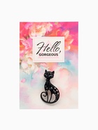 Брошь «Кошка» грациозная, цвет чёрный - Фото 5