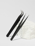 Пинцеты для наращивания ресниц, набор - 2 шт., 12.5 см, чёрные - Фото 2