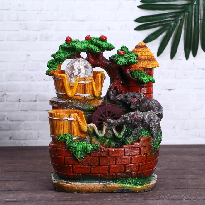 

Фонтан "Слоны у воды" 13,5х18х27 см (с подсветкой)