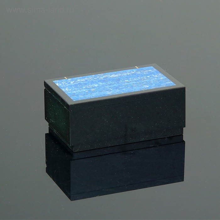 Шкатулка "Омега", 10х6х4 см, долерит, лазурит - Фото 1