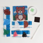 Алмазная мозаика на магните с полным заполнением для детей «Медвежонок», 10 х 10 см - Фото 4
