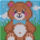 Алмазная мозаика на магните с полным заполнением для детей «Медвежонок», 10 х 10 см - Фото 7