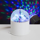 УЦЕНКА Световой прибор «Хрустальный шар» 7.5 см, свечение RGB, 220 В, белый - Фото 1